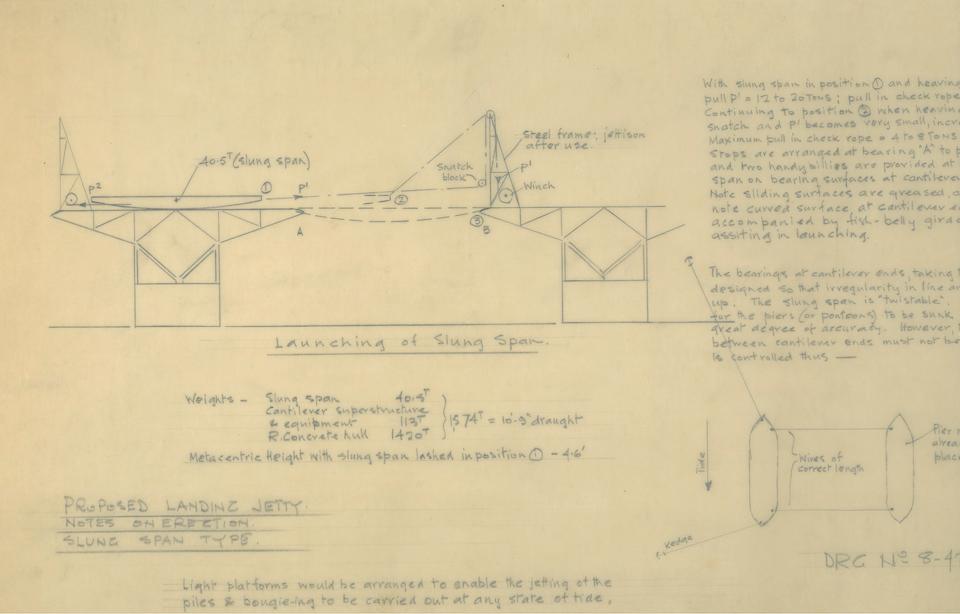 Bonhams : D-Day: Mulberry Harbor Original Plans. HUGHES, HUGH IORYS. 9 ...