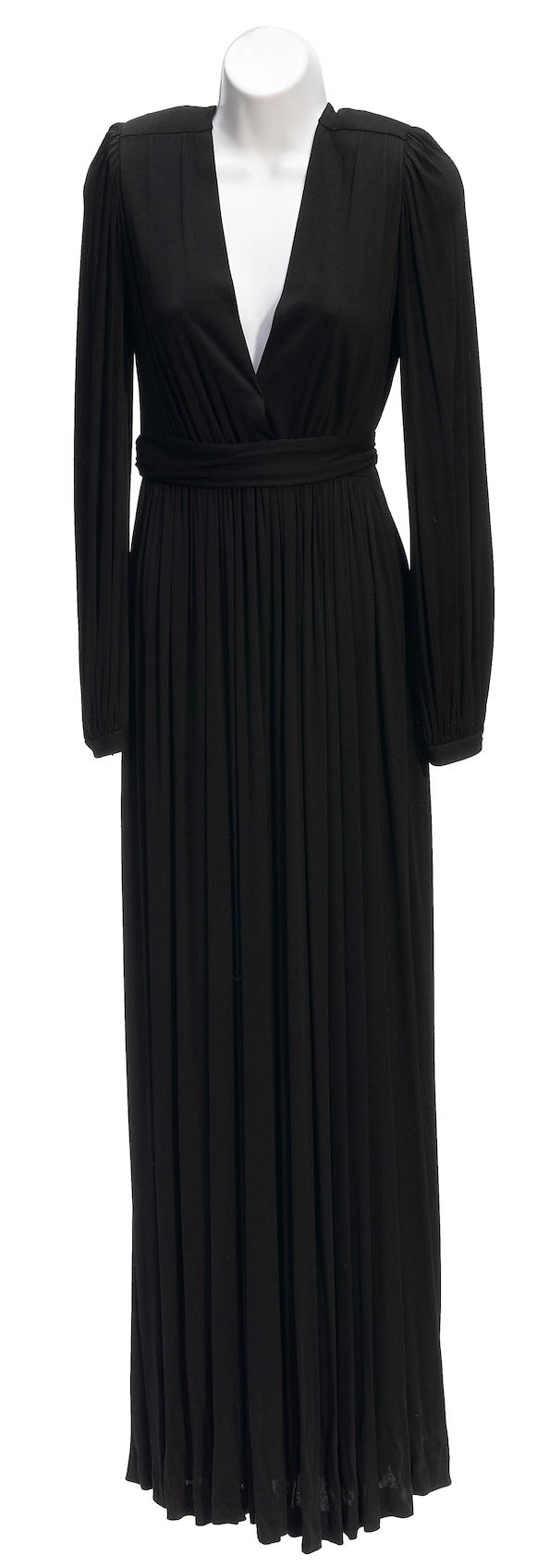 Bonhams : An Yves St. Laurent long black jersey dress