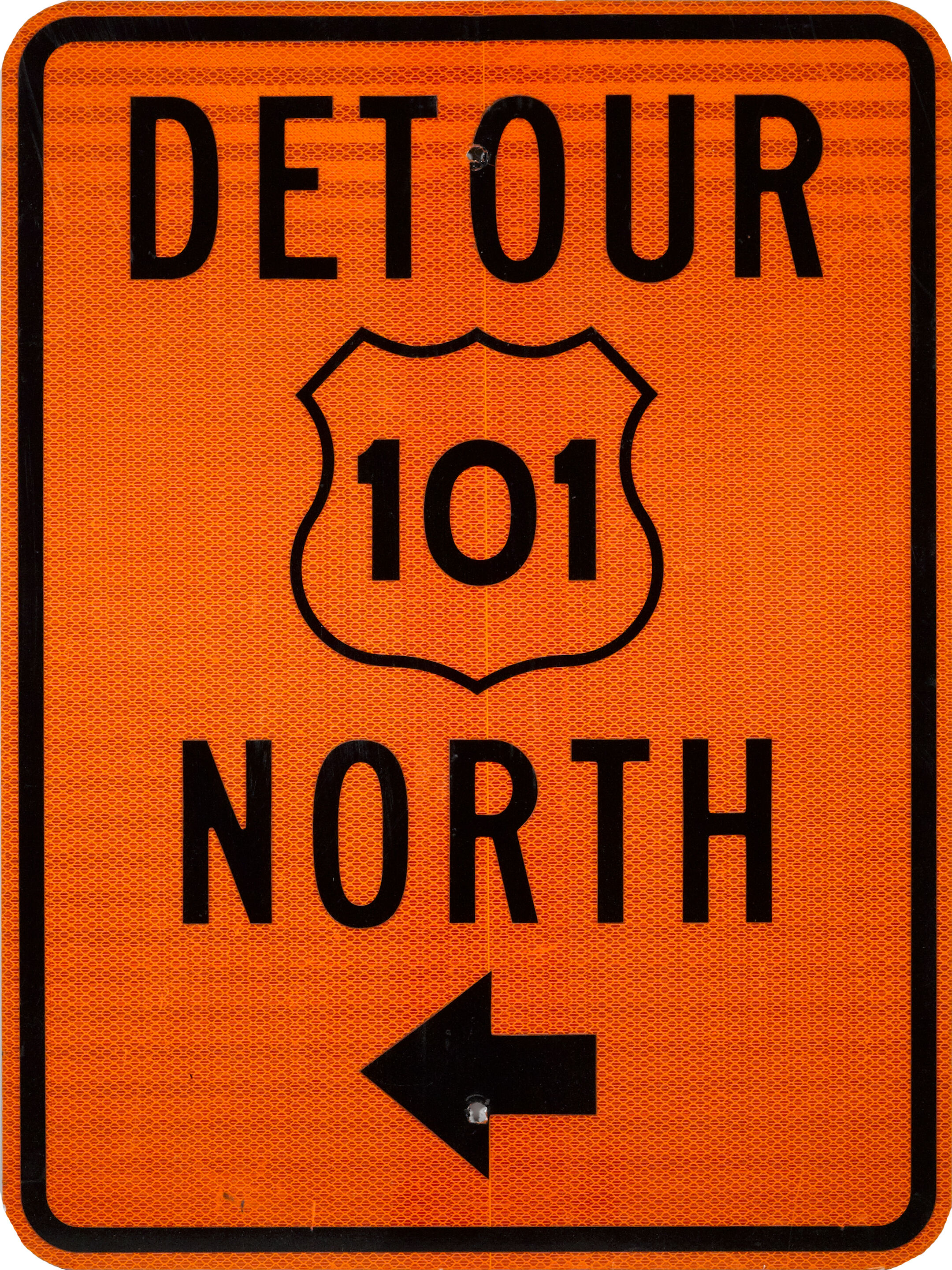 Bonhams Cars A detour 101 north sign,