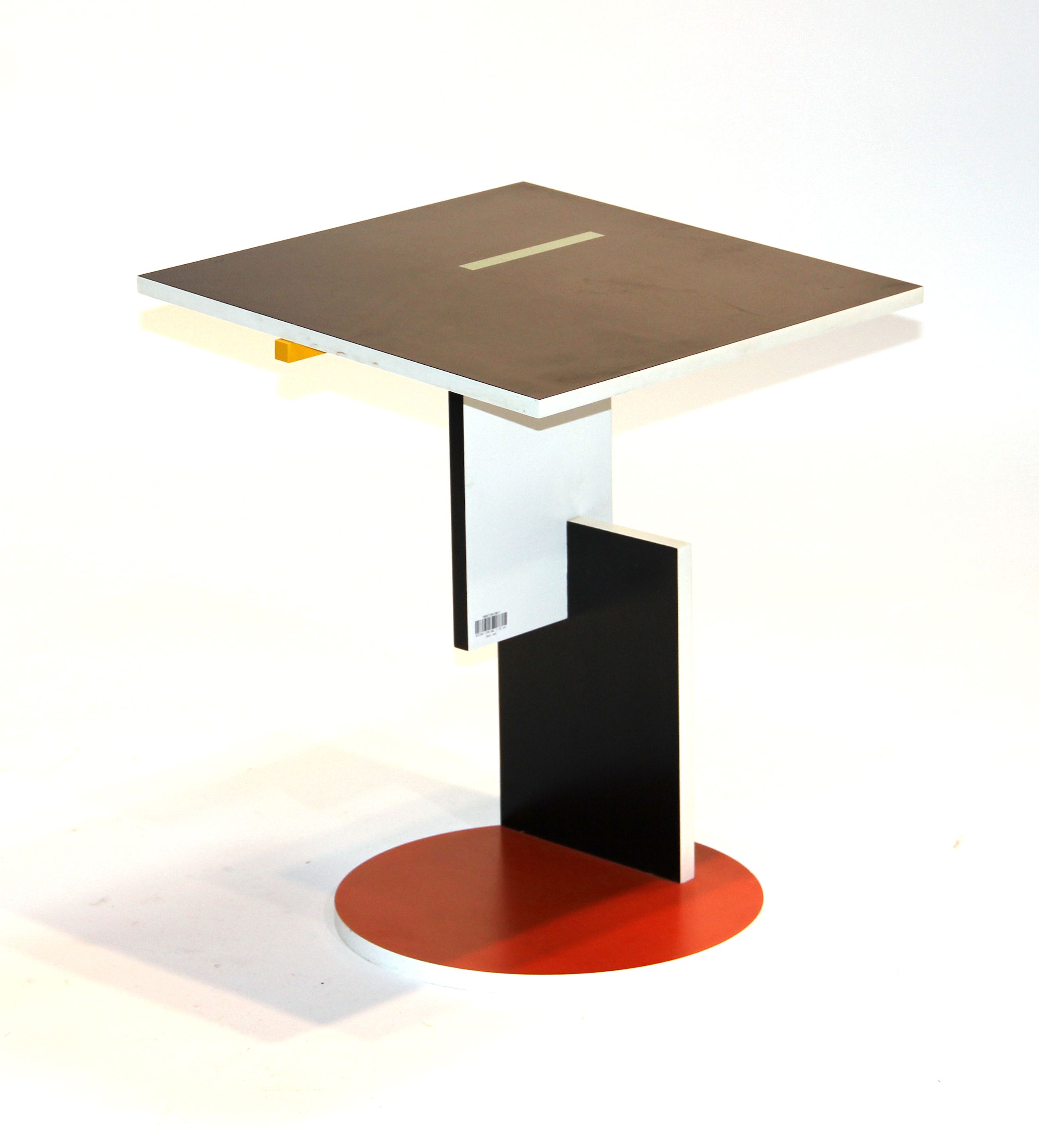 A contemporary polychrome multi-tiered table