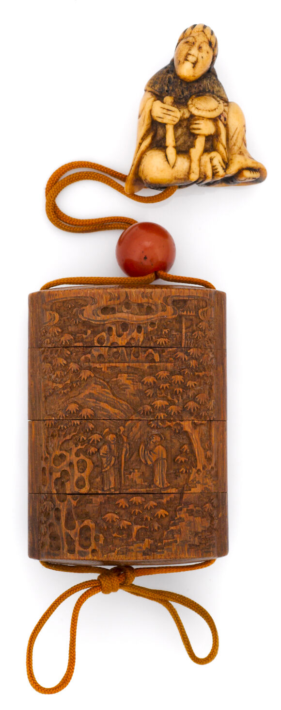 Bonhams : A three-case bamboo inro Edo period (19th century)