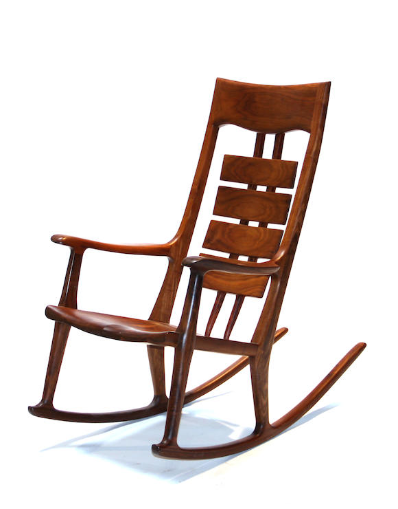 Bonhams : A contemporary mixed hardwood rocking chair Thomas Saydah ...