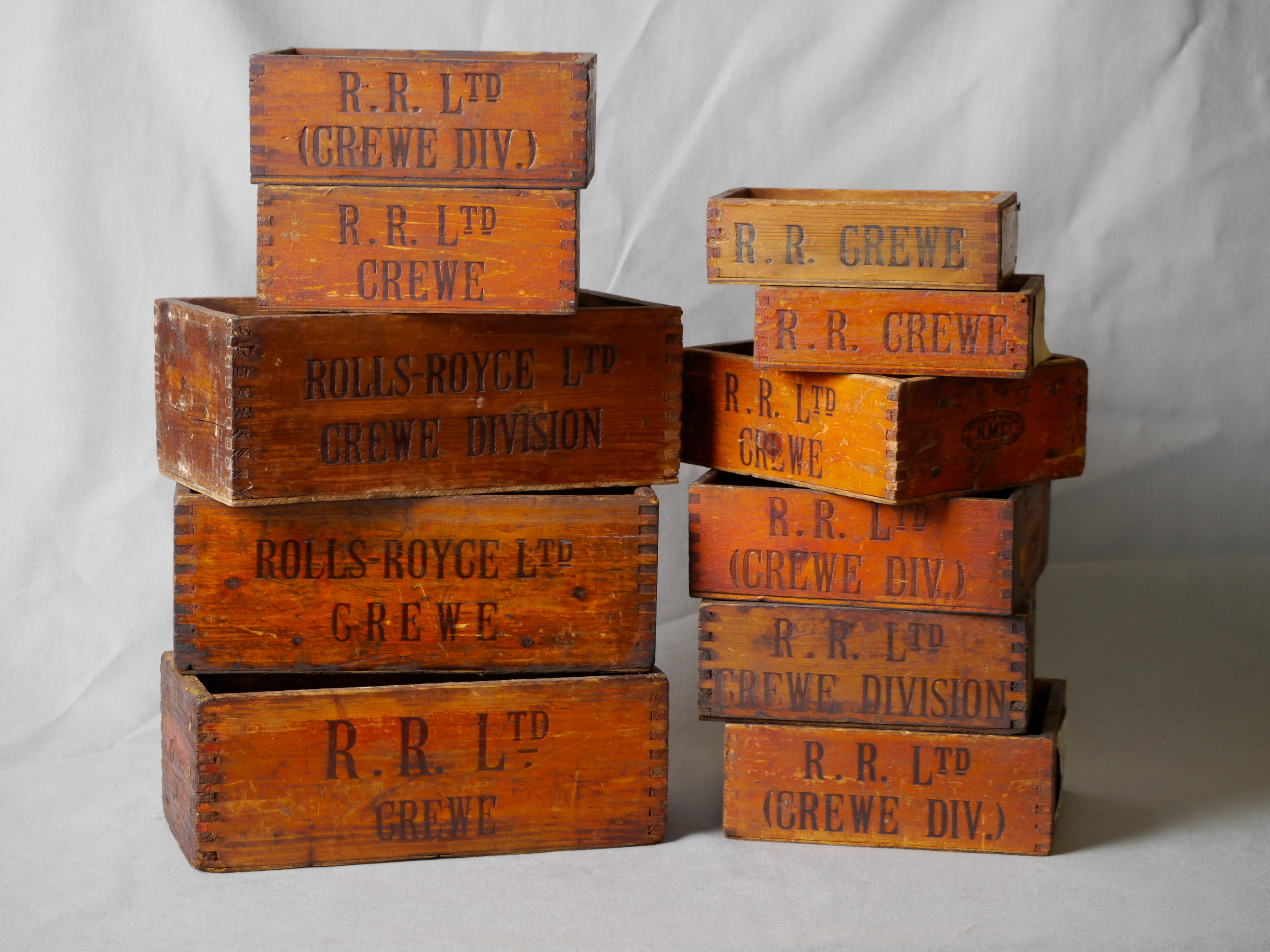 Bonhams Cars : A quantity of eleven wooden boxes stamped 'Rolls-Royce ...