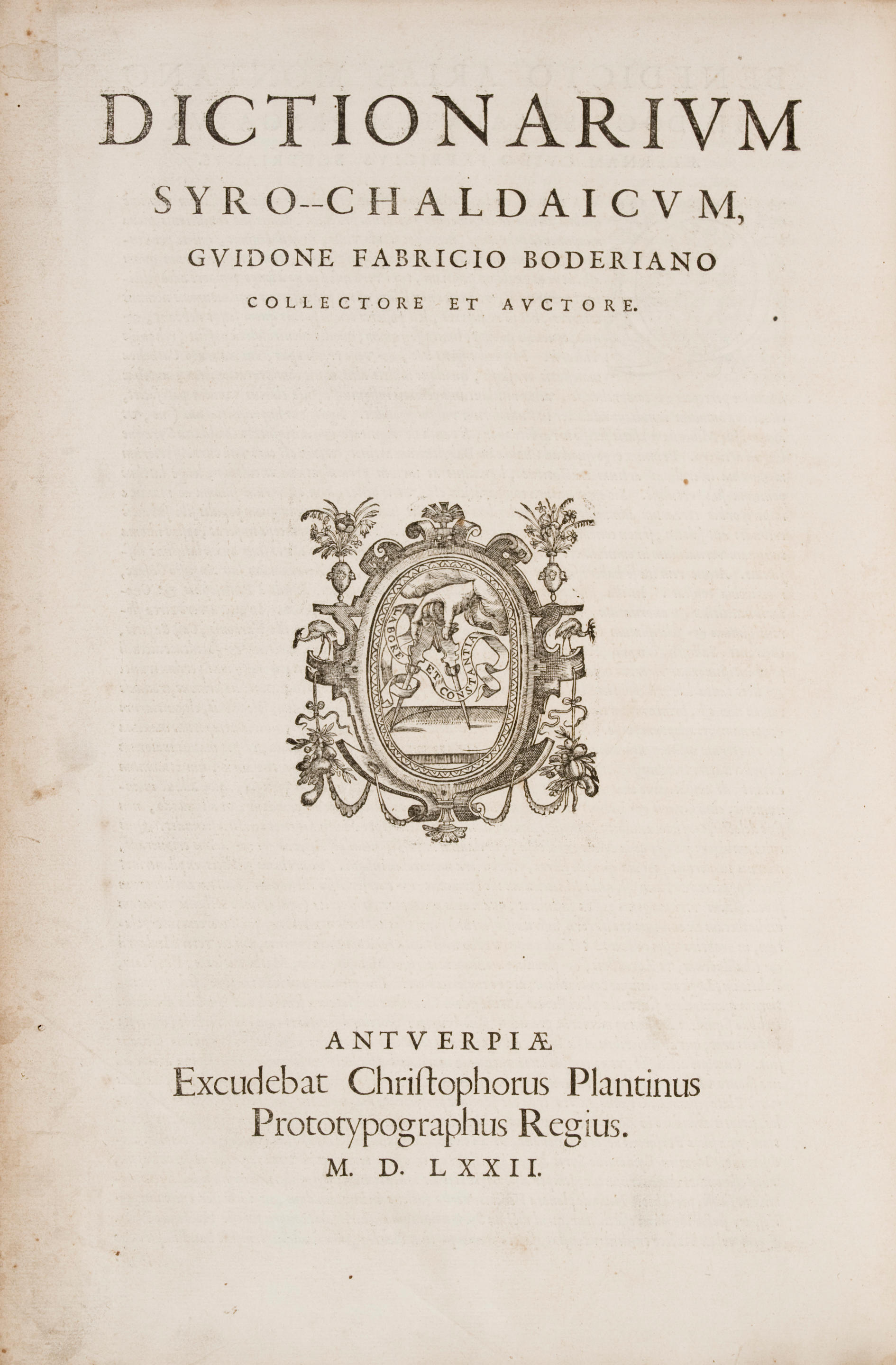 FABRICIUS BODERIANO, GUIDO. 1541-1598.