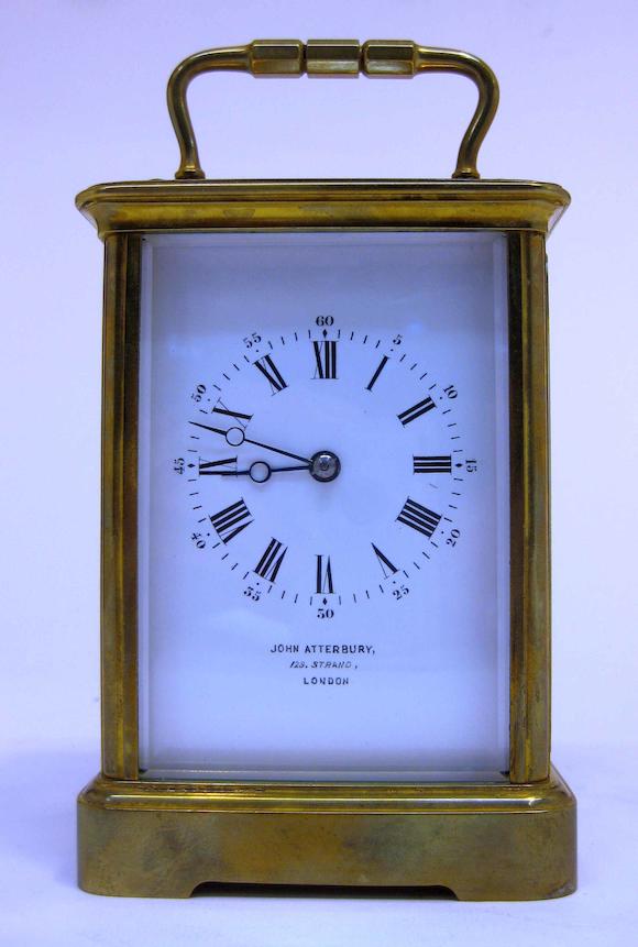 Bonhams : A French brass cased carriage clock retailed by John ...