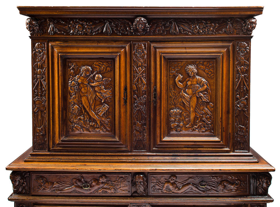 Bonhams : A fine Renaissance carved walnut meuble à deux corps Burgundo ...