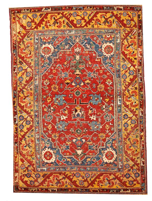Bonhams : A Turkish Kula rug Turkey size approximately 4ft. x 5ft.