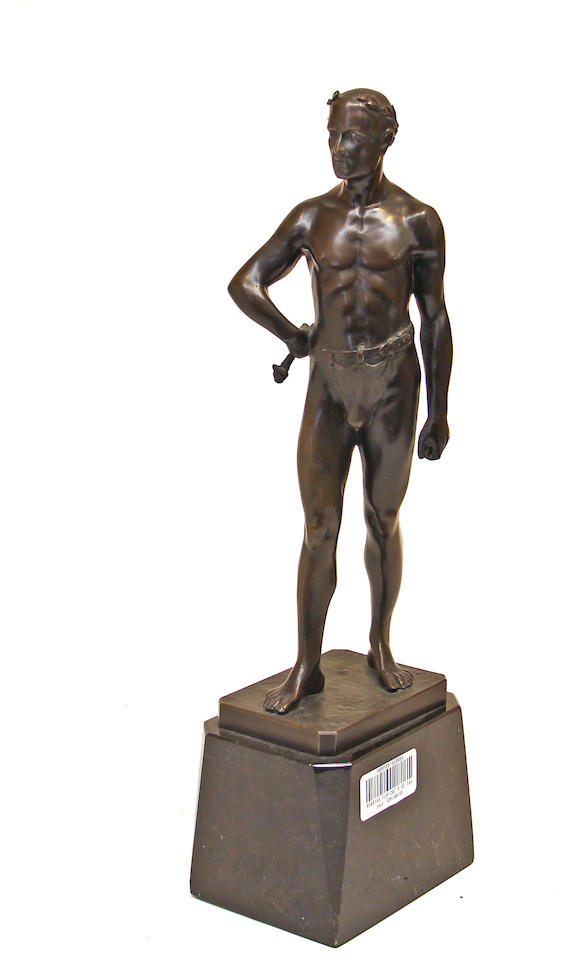 Bonhams : A German patinated bronze of a Roman figure with whip Hans ...