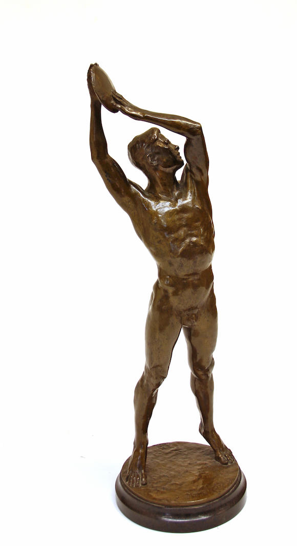 Bonhams : A German patinated bronze of a discus thrower Noack Foundry ...