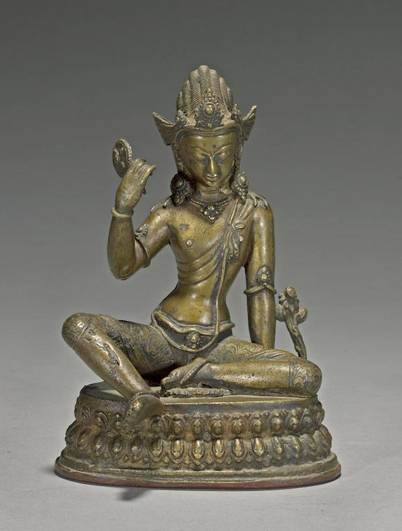 Bonhams : A Himalayan bronze figure of a mahasiddha