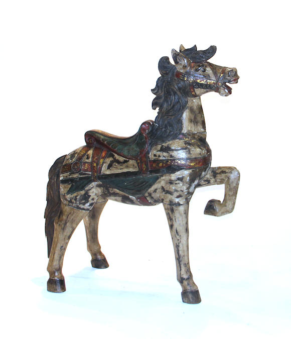 Bonhams : An Asian polychrome and parcel gilt carousel horse