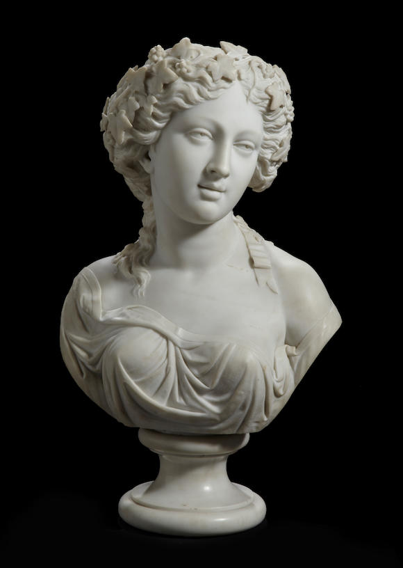 Bonhams : An Italian marble bust of a bacchantesecond half 19th century