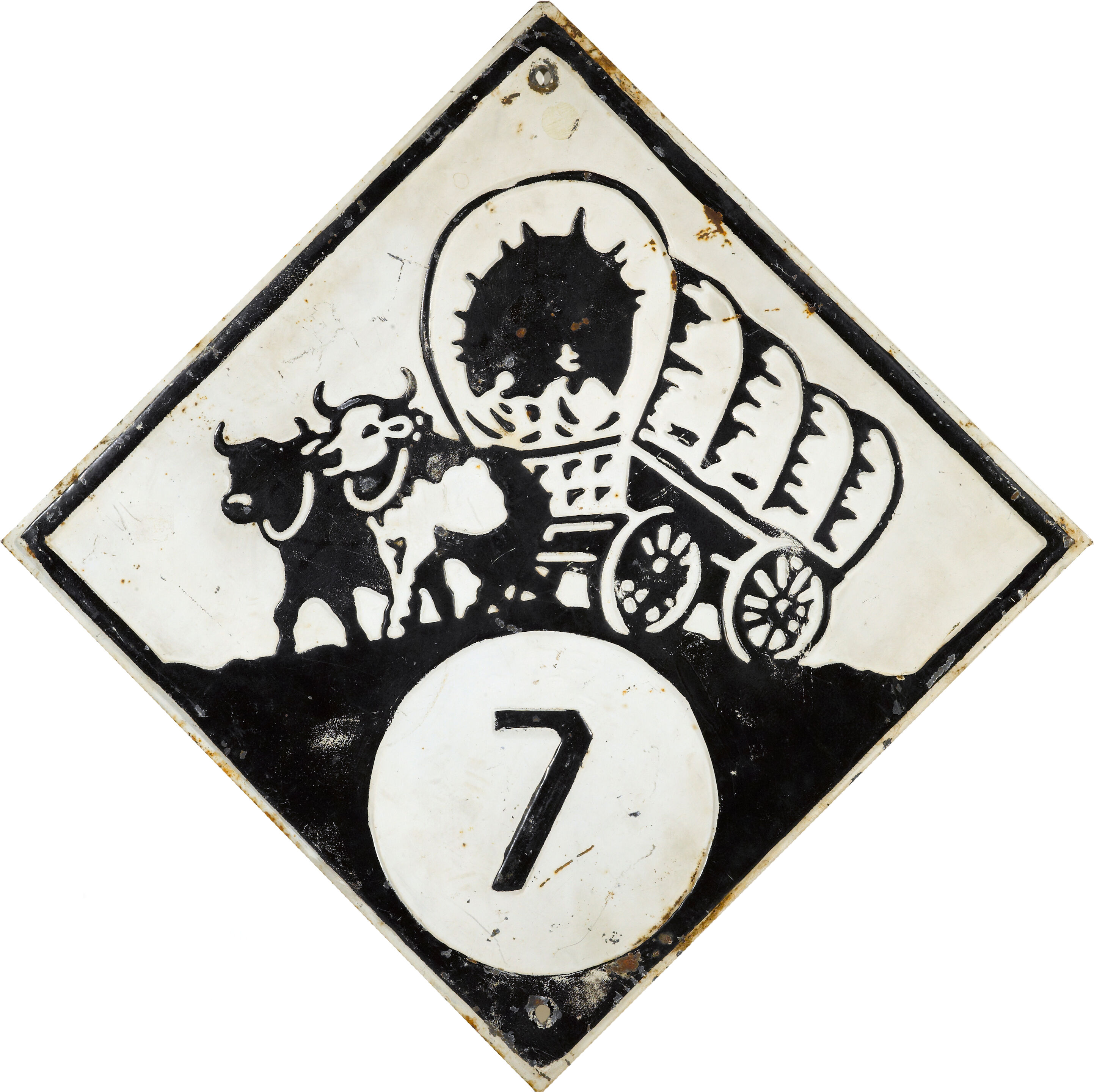 Bonhams Cars : A Nebraska Highway 7 sign, c.1930,