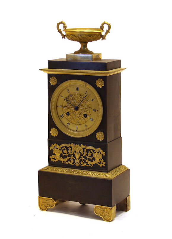 Bonhams : An Empire gilt and patinated bronze mantel clock early 19th ...
