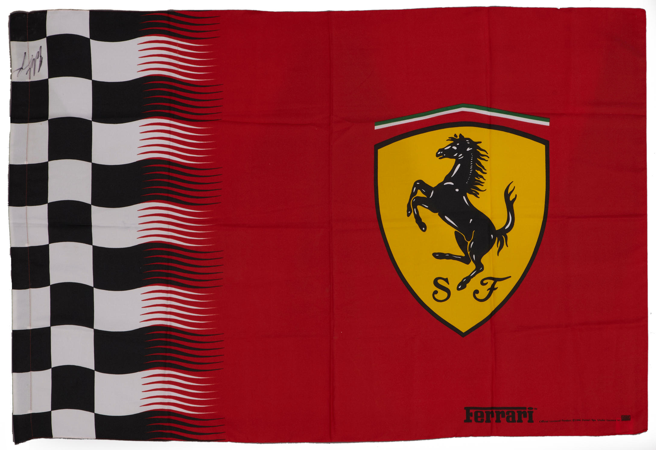 Bonhams Cars : A signed Ferrari flag,