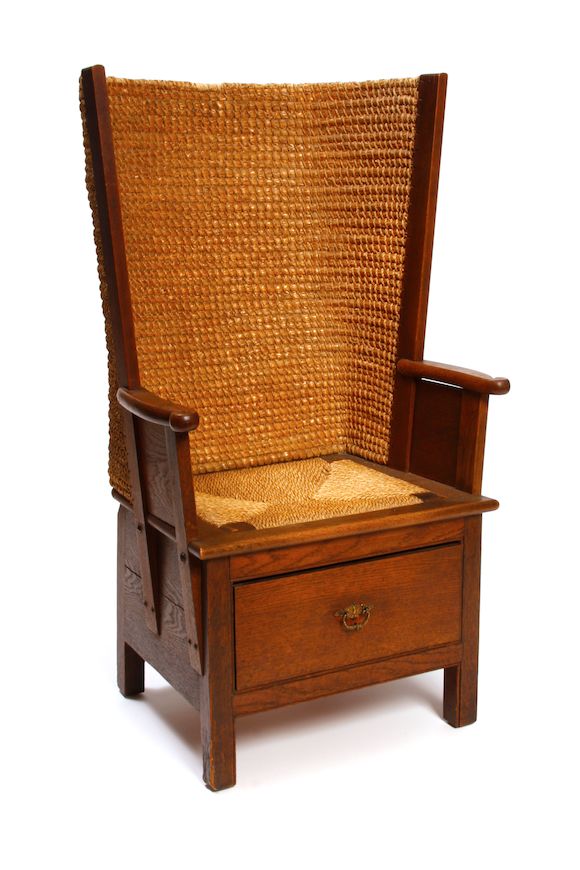 Bonhams An Orkney oak and rush lambing chair
