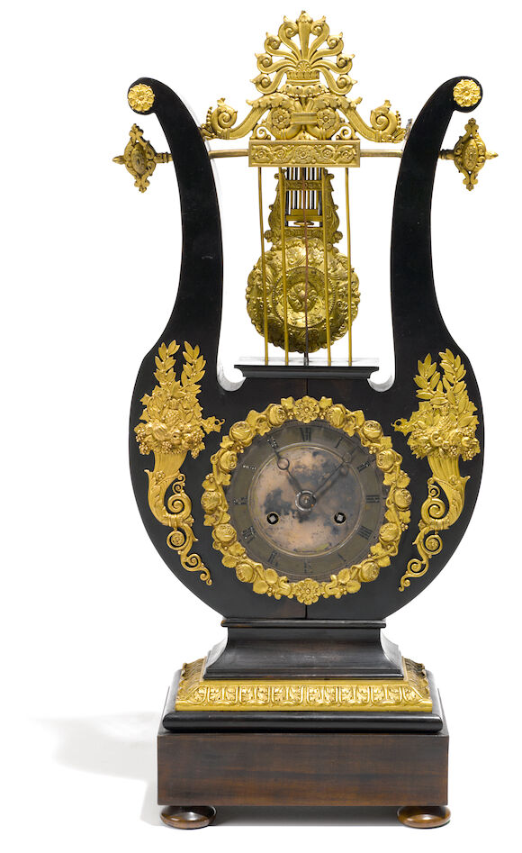 Bonhams : A French gilt bronze mounted ebonized mantel clock late 19th ...