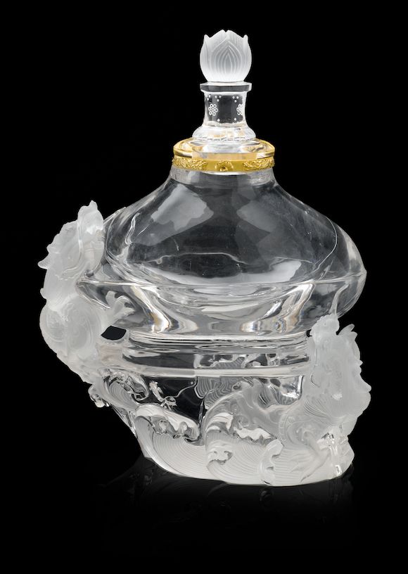 Bonhams Rock Crystal Quartz Decanter Trimmed with Gold