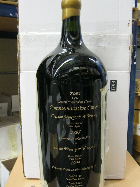Bonhams Creston Vineyards/Justin Winery Red Blend 1995 (1 salmanazar)