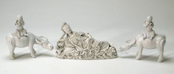 Bonhams : A group of three glazed porcelain figures China, contemporary
