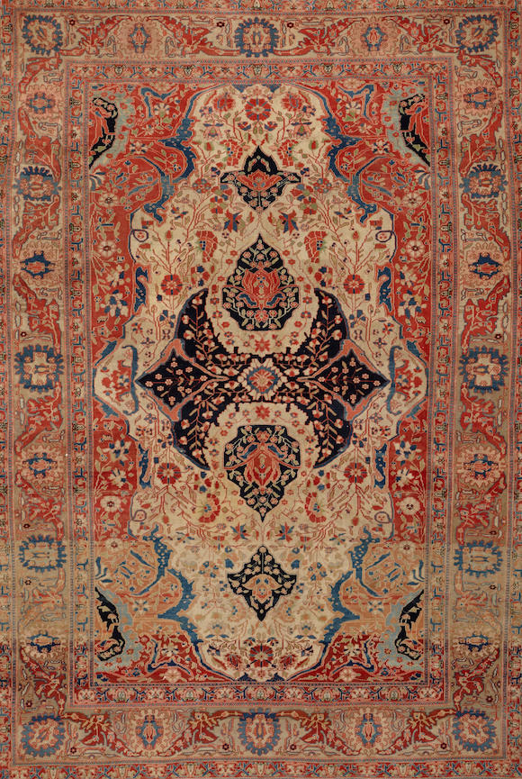 Bonhams A Mohtasham Kashan Rug Central Persia Size Approximately 4ft 9in X 6ft 7in