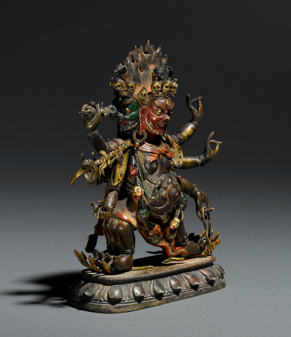 Bonhams : A gilt copper alloy figure of Hayagriva Qing dynasty, 18th ...