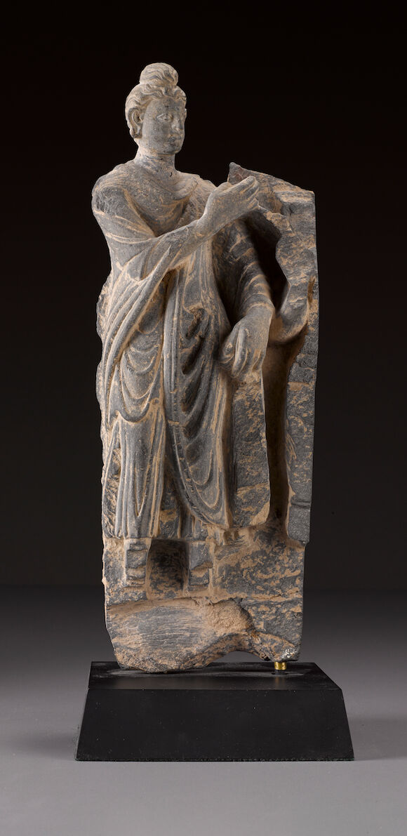 Bonhams : A schist relief panel with Buddha Ancient Region of Gandhara ...