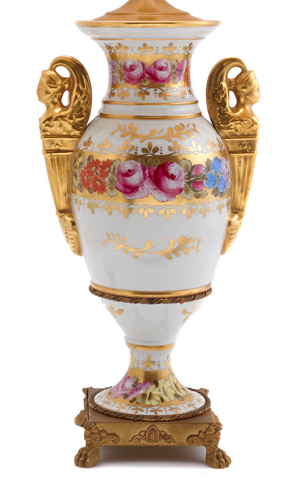 Bonhams : A Limoges gilt bronze mounted porcelain vase now mounted as a ...