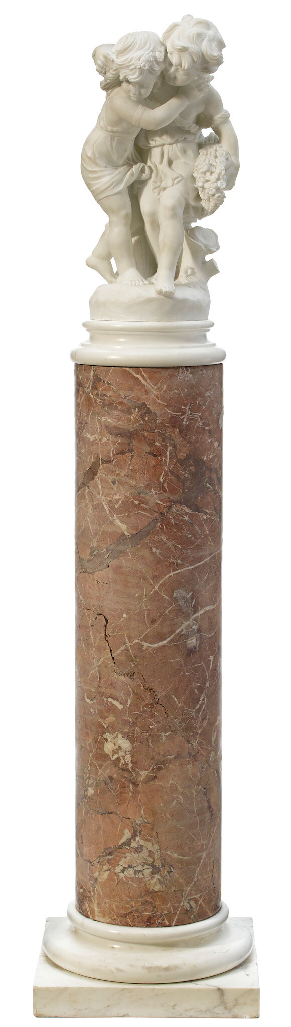 Bonhams : A Continental carved marble figural group on pedestal early ...
