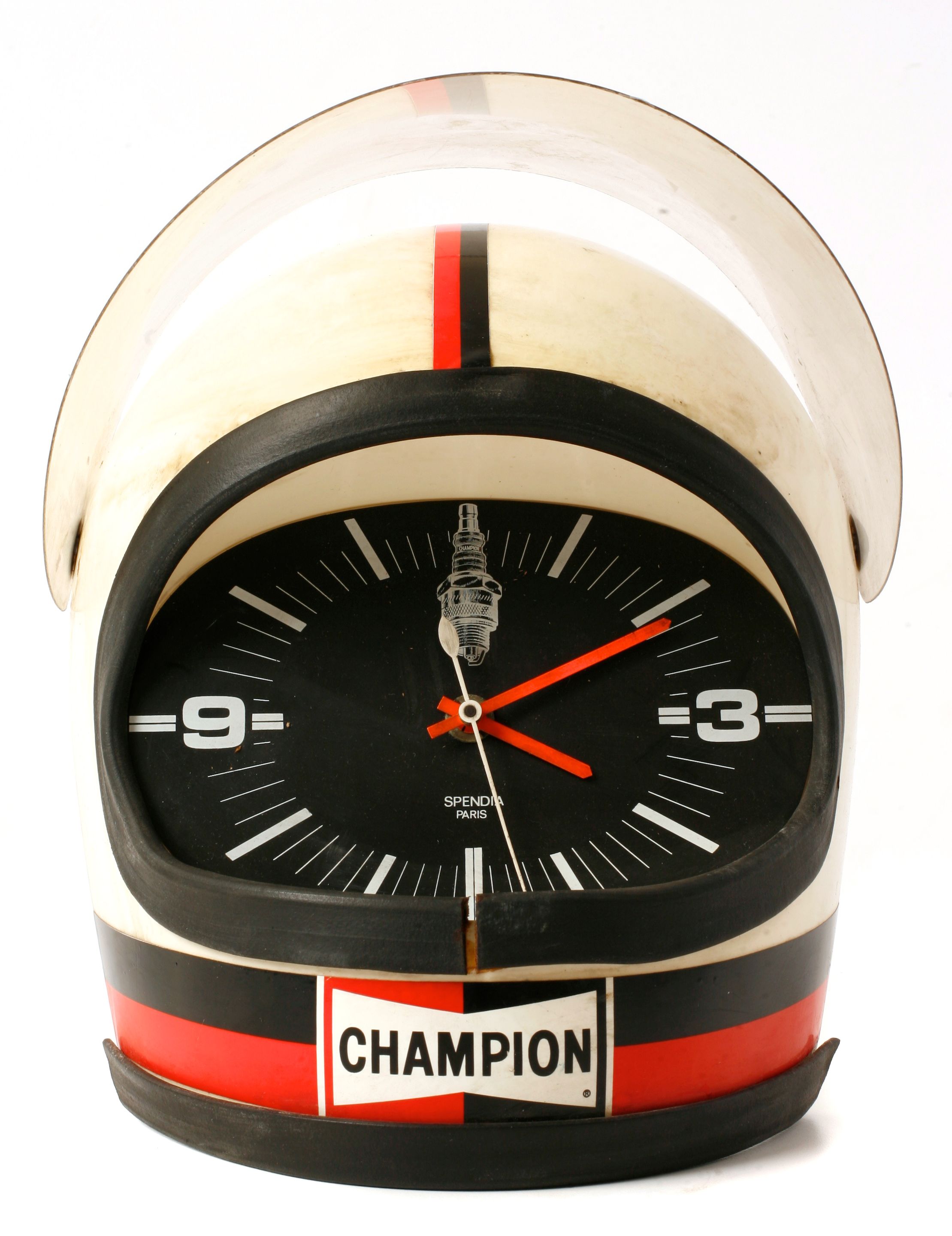 Bonhams Cars : A grouping of Champion spark plugs wall clocks,