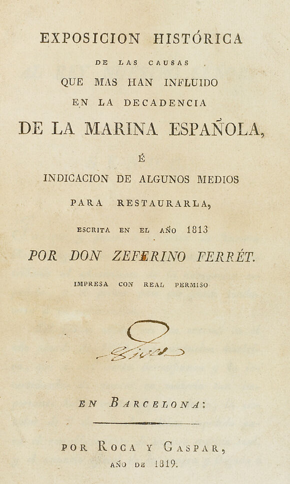 Bonhams : FERRET, ZEFERINO. Exposicion histórica de las causas que mas ...