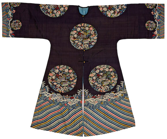 Waitao Bonhams : A Manchu woman's kesi-woven formal domestic surcoat, waitao ...