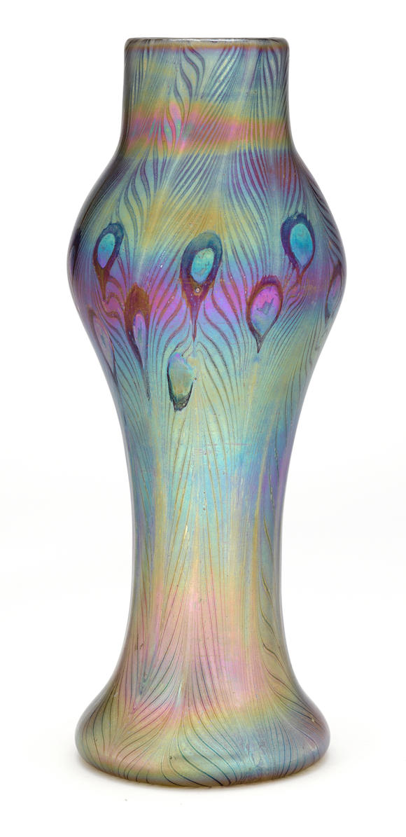 Bonhams A Loetz Iridescent Glass Peacock Vase Circa 1900 0121