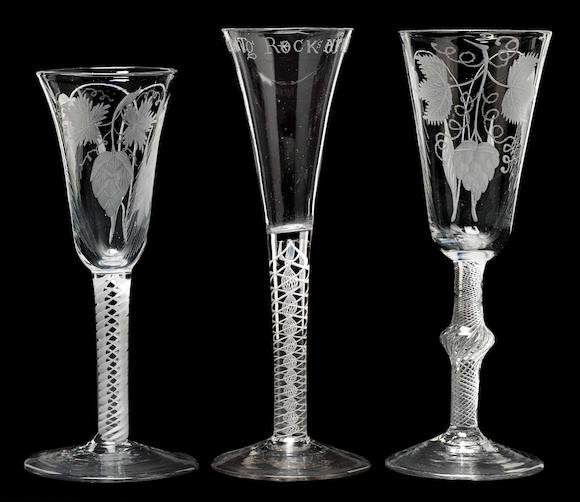 Bonhams : Three English drinking glasses 1750-1780