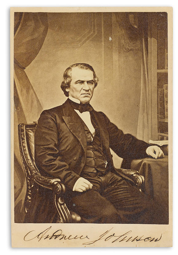 Bonhams : JOHNSON, ANDREW. 1808-1875. Photograph Signed (Andrew Johnson ...