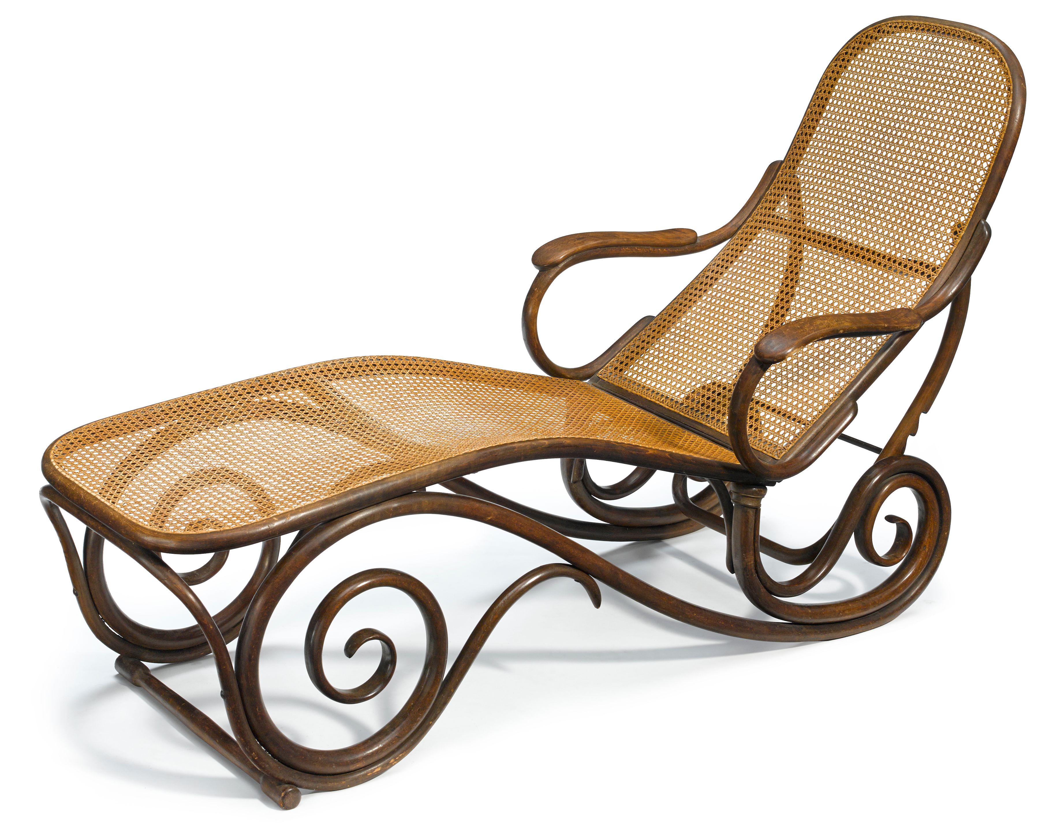 A caned bentwood chaise longue auctions & price archive
