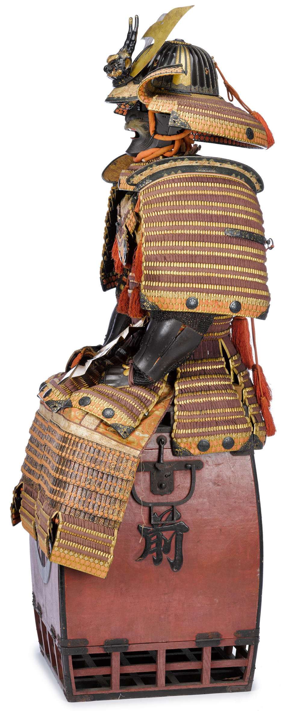 Bonhams : An orange and purple-laced haramaki armor with an impressive ...