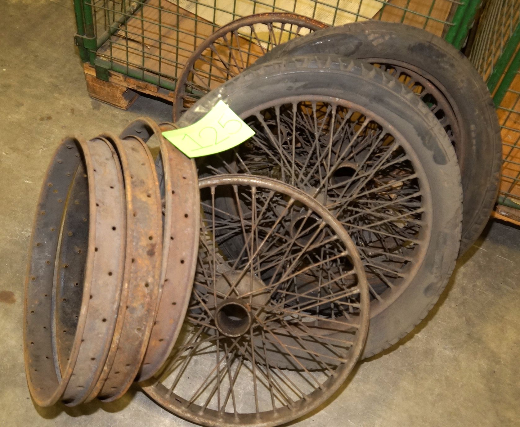 Bonhams Cars Five RudgeWhitworth beaded edge wheels suitable for