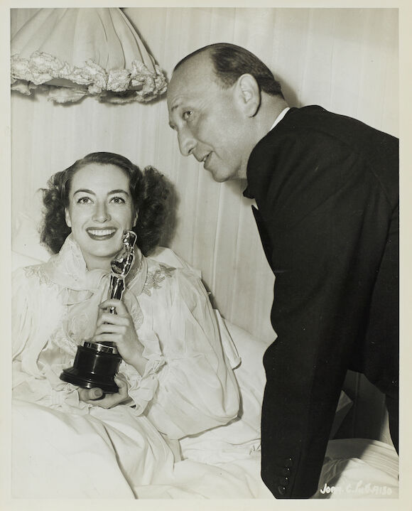 Bonhams : A vintage photograph of Joan Crawford receiving her Oscar ...