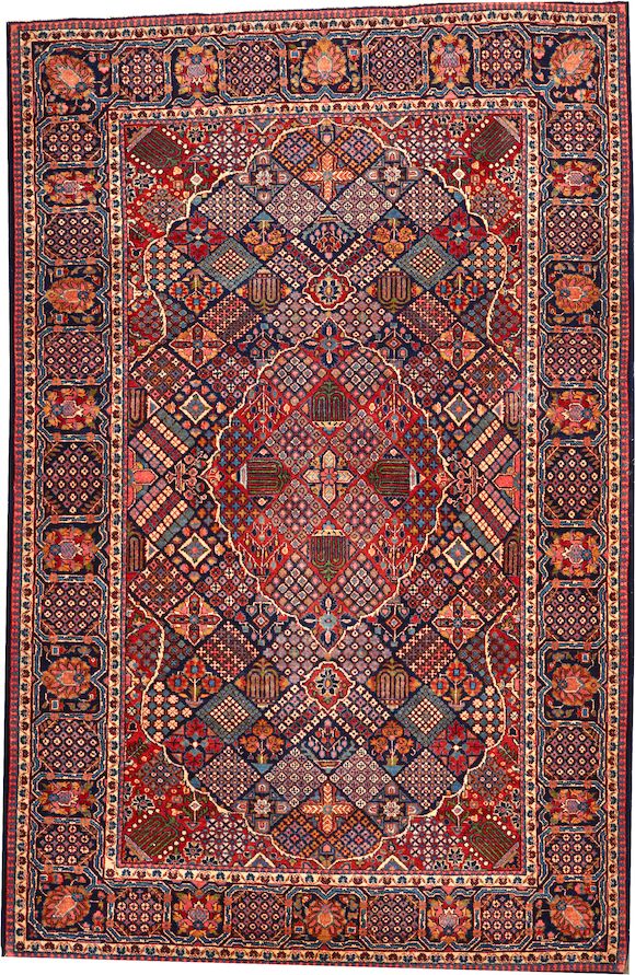 Bonhams A Dabir Kashan rug Central Persia size approximately 4ft. 3in