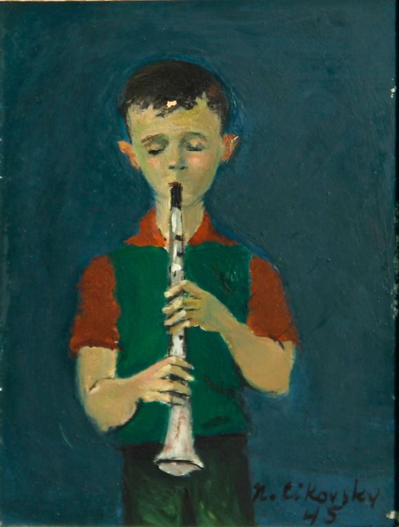 Bonhams Nicolai Cikovsky (Russian, 18941987) Boy playing a