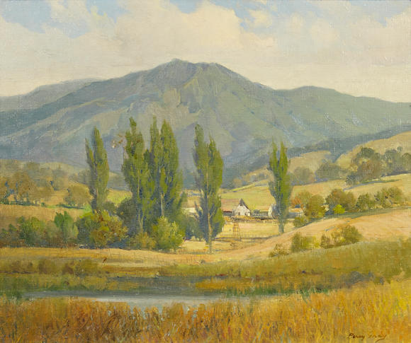 Bonhams : Percy Gray (1869-1952) Farm beneath Mt. Tamalpais 20 x 24in