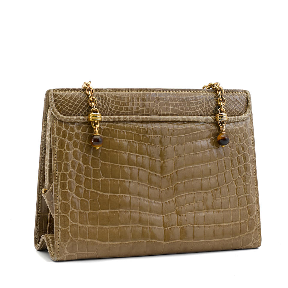 Bonhams : A Gucci tan crocodile handbag