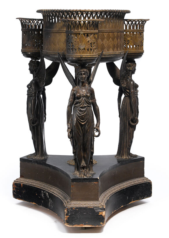 Bonhams : An Empire style gilt and patinated bronze and ebonized ...