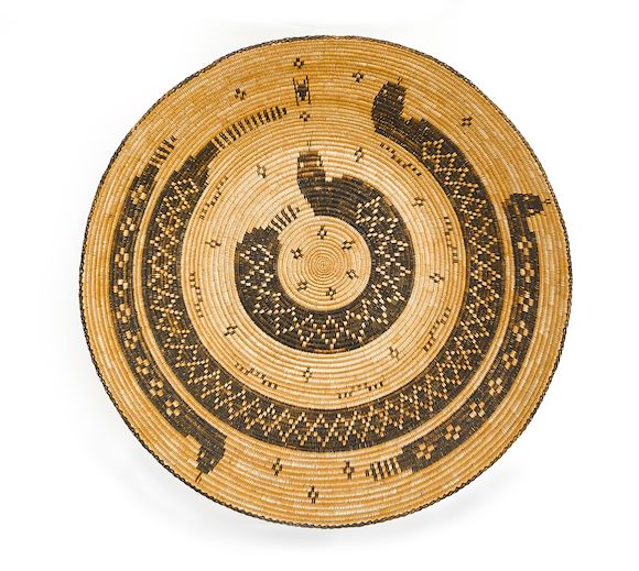 Bonhams : A rare and unusual Pima rattlesnake basket