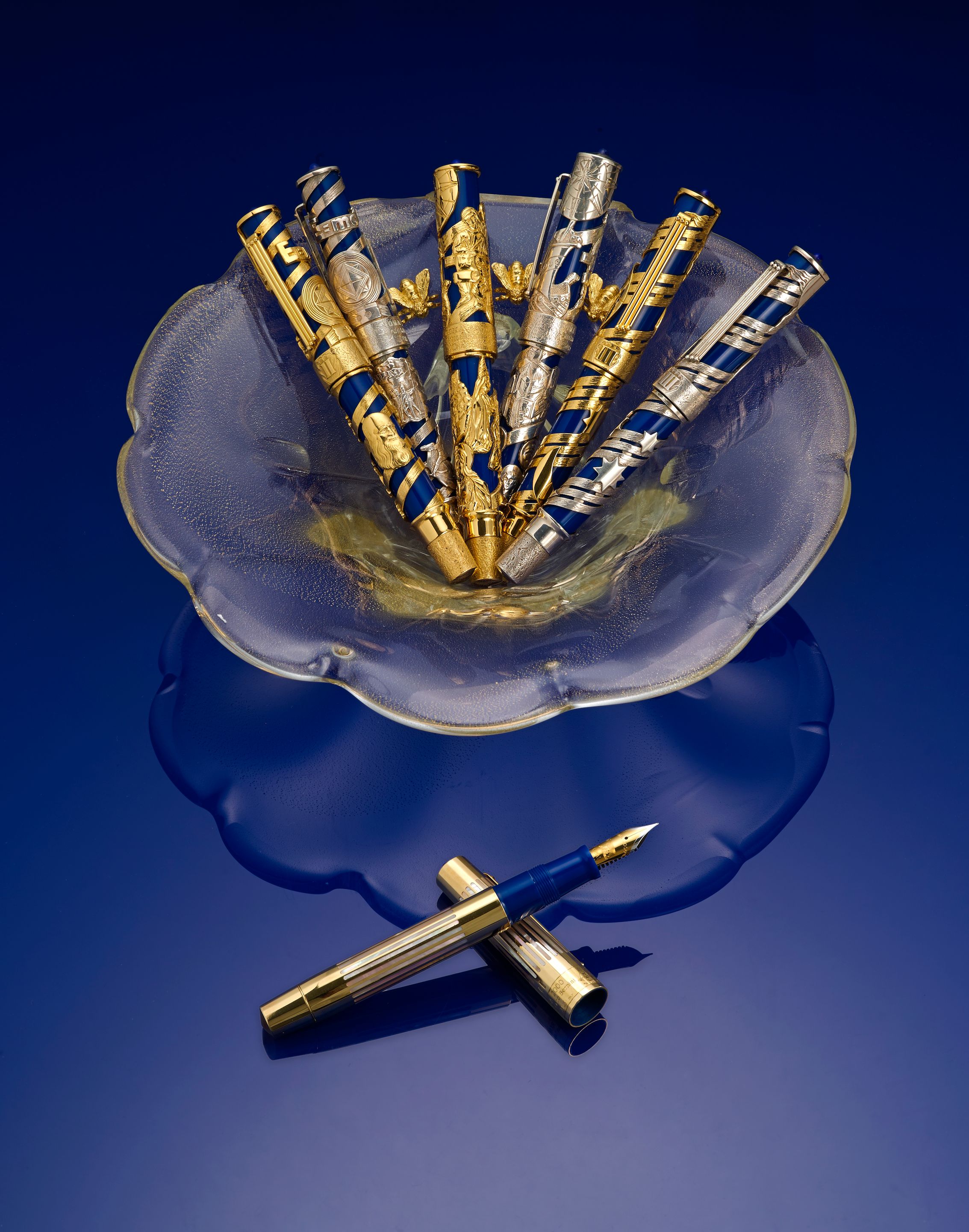 OMAS Roma 2000 [Gian Lorenzo Bernini IV Centenario] Set of 7 Solid 18K