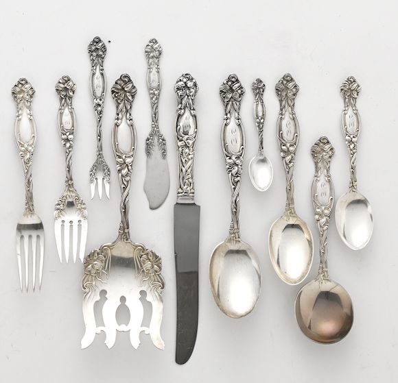 Bonhams An assembled American sterling silver Art Nouveau flatware