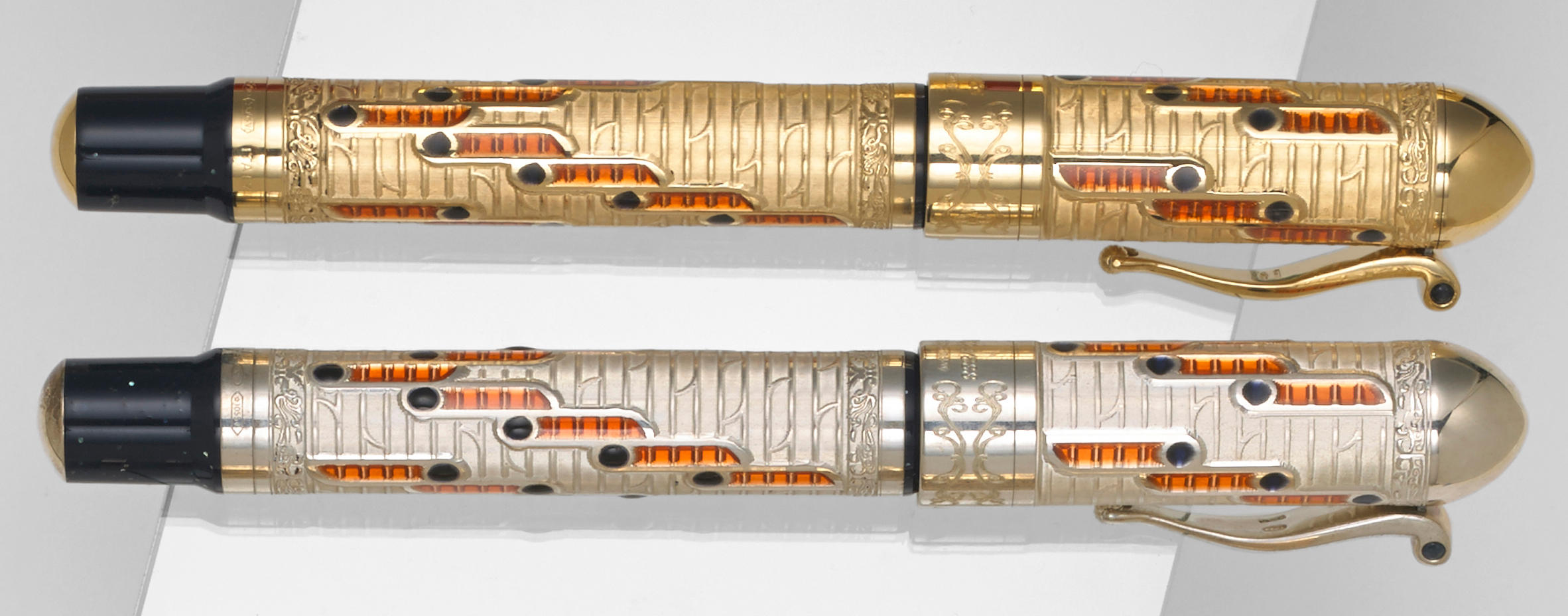 MONTEGRAPPA: 88th Anniversary Pair of 18K Gold & Sterling Silver Limited...