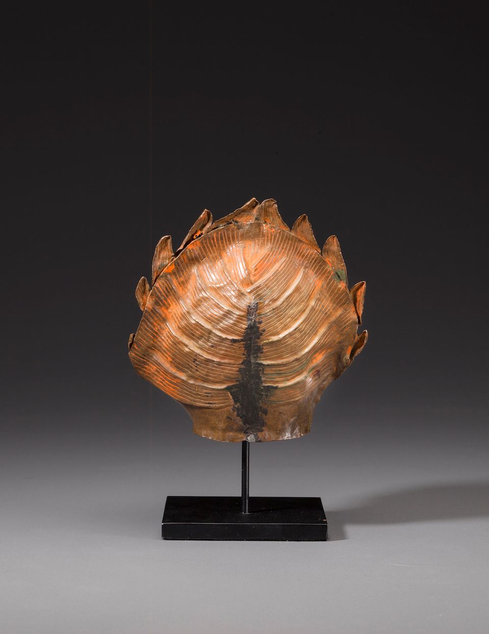 Bonhams A gilt copper alloy repoussé head of a wild hog Tibet 18th