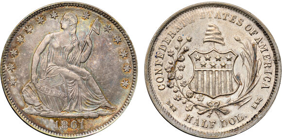 Bonhams : 1861-(O) 50C Confederate Reverse, Scott Restrike